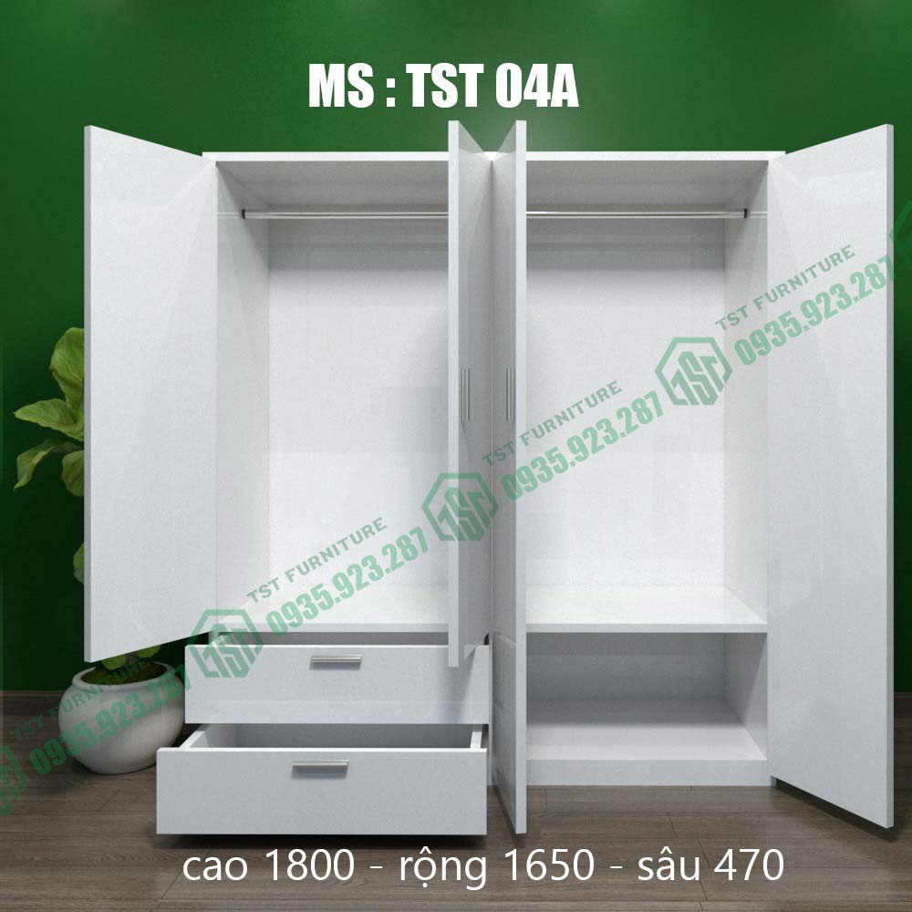 Tủ quần áo nhựa Đài Loan 4 cánh TST04A-5