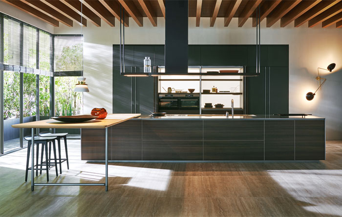 Tủ bếp màu tối cho không gian nhà bếp hiện đại 17
