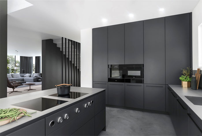 Tủ bếp màu tối cho không gian nhà bếp hiện đại 18