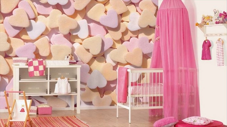 phòng ngủ màu hồng cho em bé