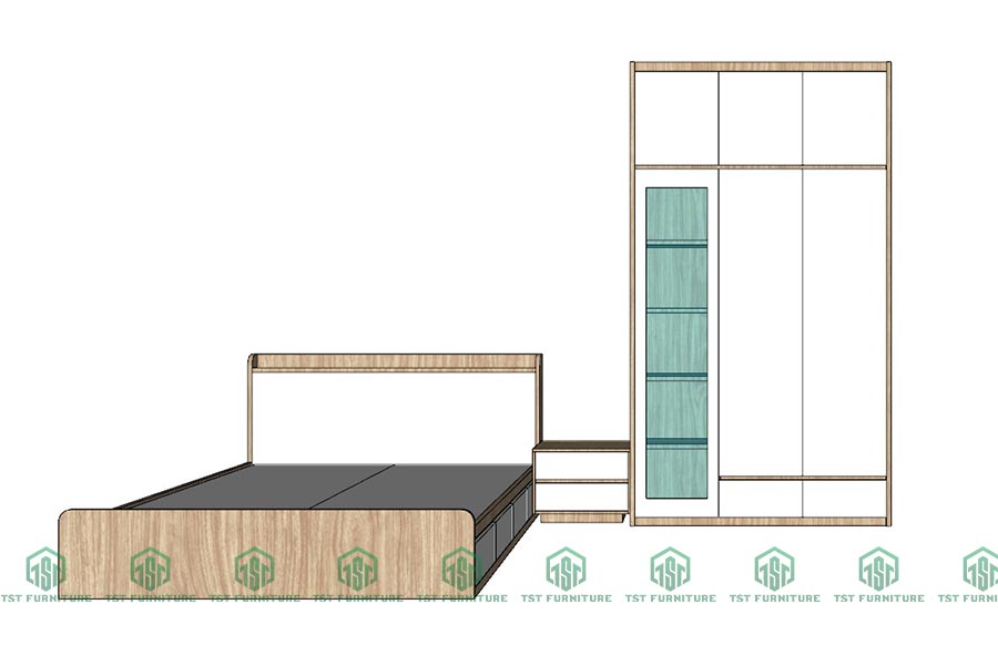 thiết kế 3d nội thất phòng ngủ nhà chị Na Đà Nẵng (1)